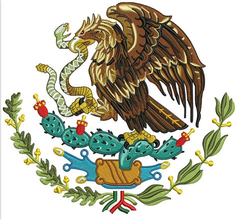 The Mexican Eagle - Embroidery Digitized @superdigitizing.com | Mexican ...