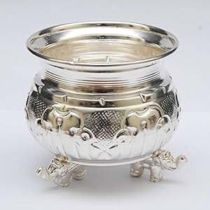 Buy Gift Tree German Silver Elephant Leg Bowl Kumkum Pooja Article ...