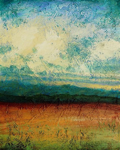 Abstract landscape painting acrylic painting sky blue Peaceful