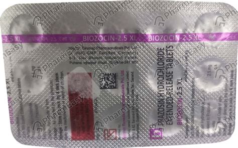 Prazopill Xl 2.5 MG Tablet (15): Uses, Side Effects, Price & Dosage ...