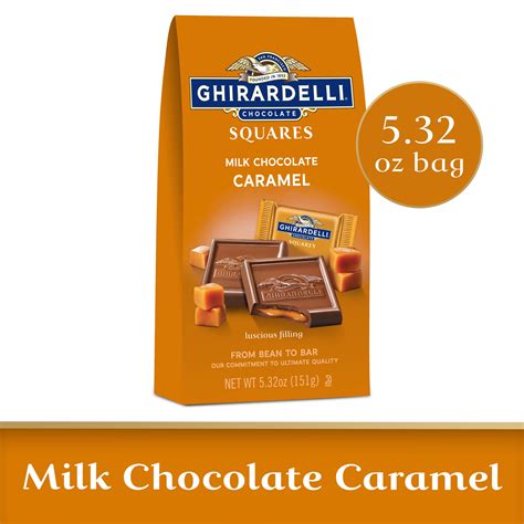 GHIRARDELLI Milk Chocolate Squares with Caramel Filling, 5.32 OZ Bag ...