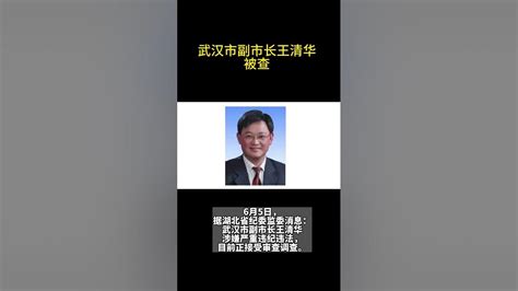 武汉市副市长王清华,被查! - YouTube