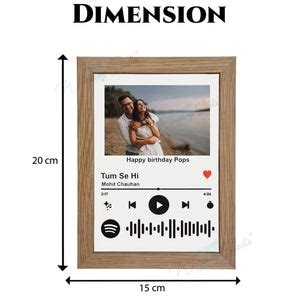 Personalized Photo Frame with Your Picture & Scannable Spotify QR code
