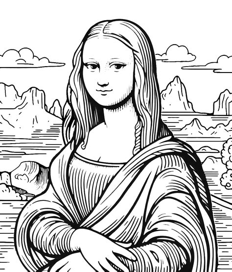 Mona Lisa Painting by Leonardo Da Vinci 1503–1506 🎨🖼️ Coloring Page in ...
