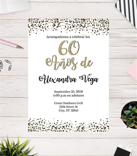 60Th Birthday Invitations Spanish at Savannah Nicholson blog