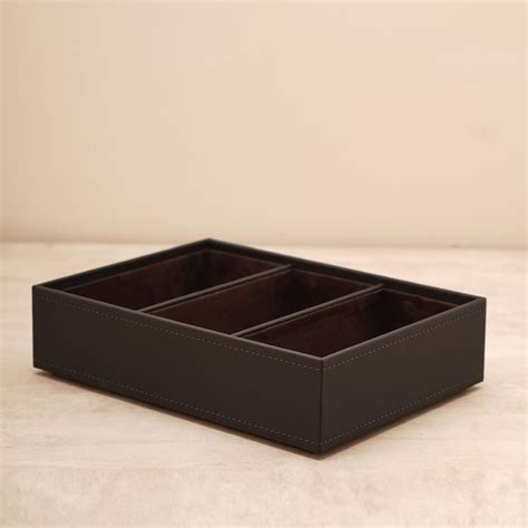 Shop Dark Brown 3 Compartment Faux Leather Organiser - at Best Price ...