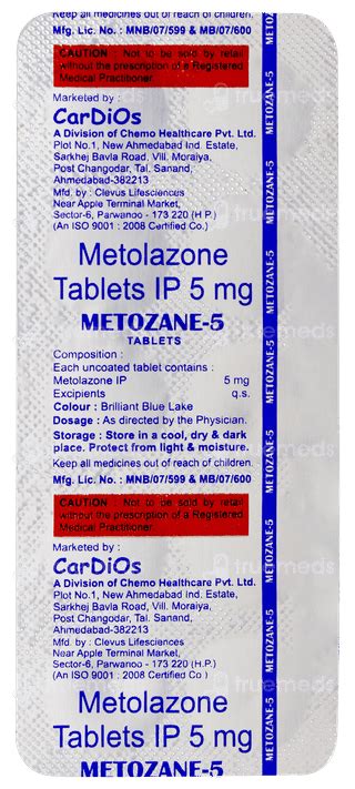 Metozane 5 Tablet 10 - Uses, Side Effects, Dosage, Price | Truemeds