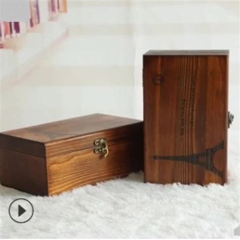 木盒定制收纳盒翻盖实木礼品包装盒木质储物箱收藏盒正长方形木盒_虎窝淘