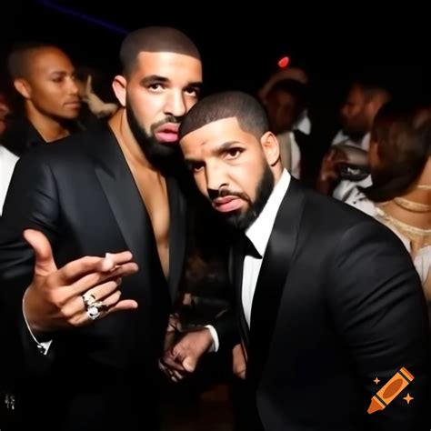 Drake attending a party hosted by Diddy on Craiyon