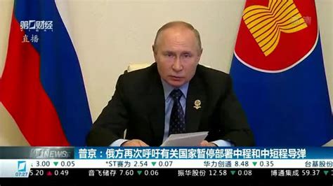 普京：俄方再次呼吁有关国家暂停部署中程和中短程导弹