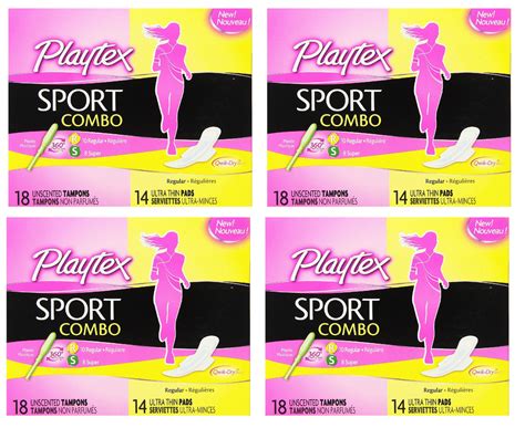 Playtex Sport Combo: 10 Unscented Regular Tampons, 8 Unscented Super ...