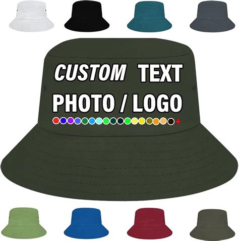 Amazon.com: Custom Bucket Hats Design Your Own Photo Text Fisherman Cap ...