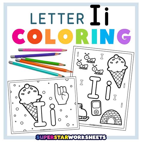 Letter I Coloring Pages - Superstar Worksheets