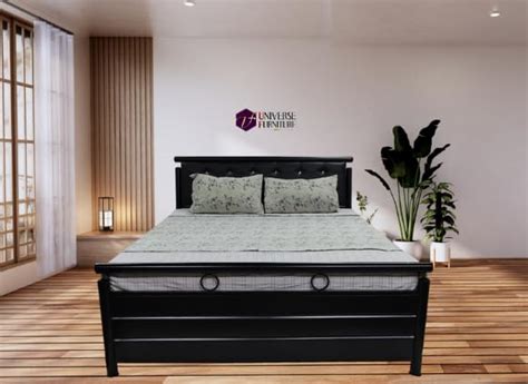 Universe Furniture Saiz Single Size Metal Bed with Hydraulic Storage ...