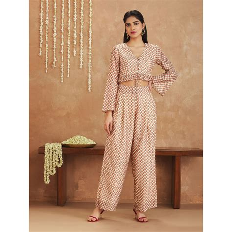Buy Gajra Gang Inayat Off White Printed Loungewear Co-ord Set GGSKD33 ...