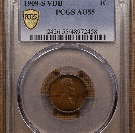 1909-S VDB Lincoln Cent PCGS AU55 - David Kahn Rare Coins