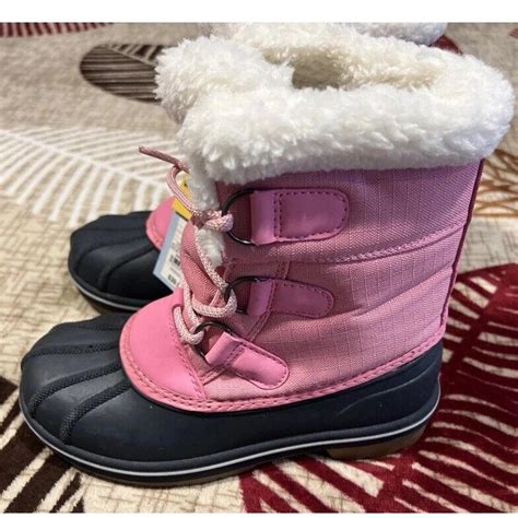 Cat & Jack Kids' Kit Lace-Up Winter Boots Pink... - Depop