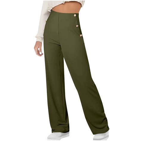 FAHXNVB High Waisted Work Pants for Women 2025 Straight Leg Office ...