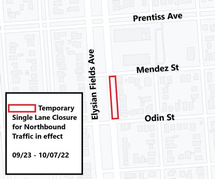 Traffic Advisory: Temporary Lane Closure on 5500 Elysian Fields Avenue