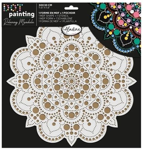 Aladine Dot Painting MDF Board & Stencil 30cm Sun (85505) - Paperpads.nl