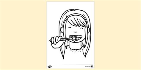 Brushing Teeth from Front Colouring Sheet