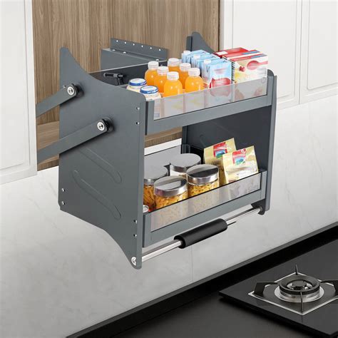 Pull Down Shelf Upper Kitchen Wall Cabinet Storage Organizer Wall Mount ...