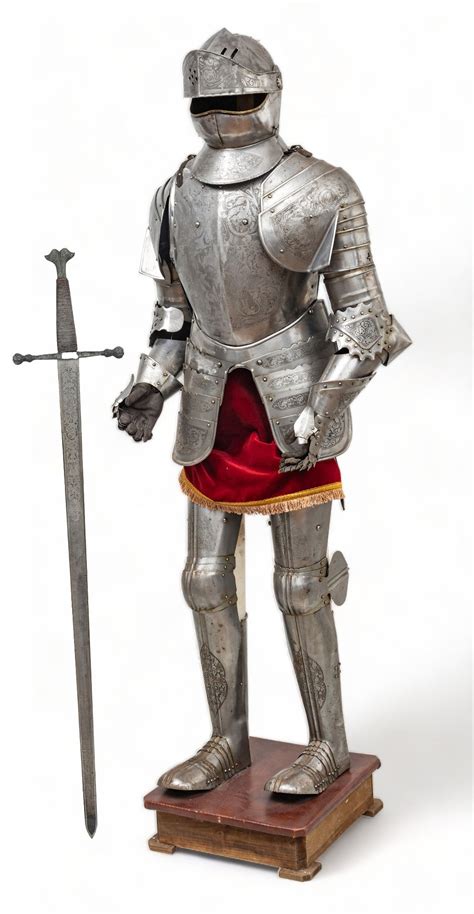 Museum Replica Polished Steel & Iron Spanish Conquistador Suit of Armor ...
