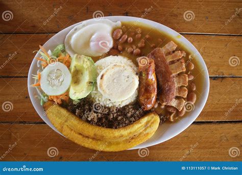 Traditional Colombian Food Bandeja Paisa Stock Image - Image of beef ...
