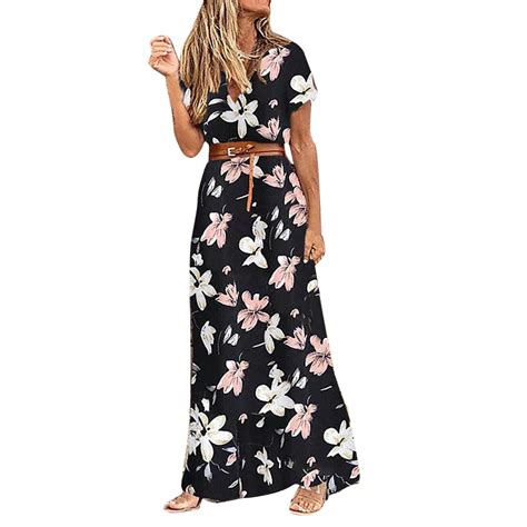 Woman Casual Summer Ruffle Dress Petite Maxi Dresses for Short Women ...
