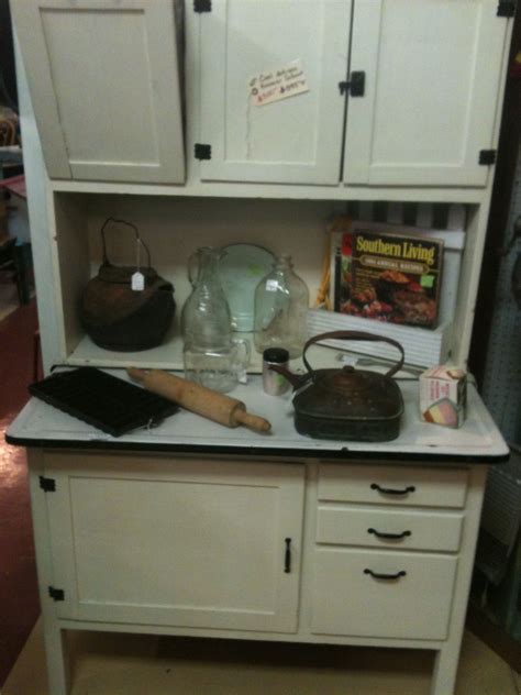 Antique Hoosier Cabinet with Metal Flour Bin and Bread Drawer