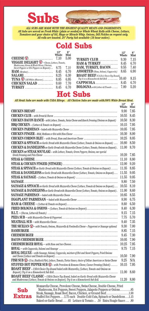 Menus - Mister Pizza