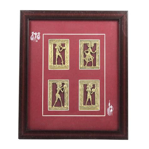 India Meets India Handmade Crafted Dokra Art Motifs Wall Hanging Brass ...