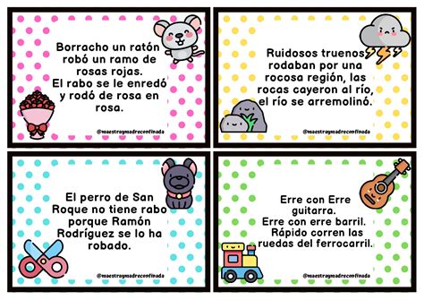 Tarjetas de trabalenguas R fuerte - Orientacion Andujar