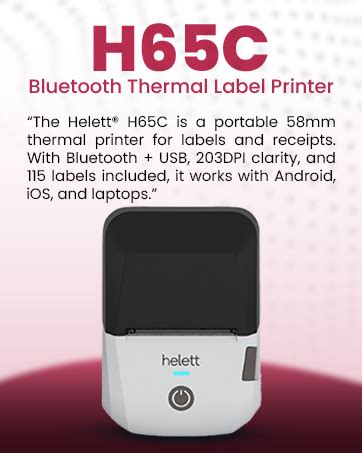 helett® Ziplabel™lite Palm-Sized Bluetooth Wireless Label Printer | iOS ...