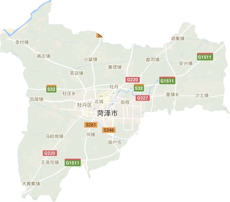 菏泽市牡丹区行政地图展示_地图分享