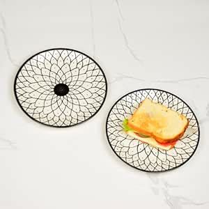 Buy StyleMyWay Hand Painted Black and White Spiral Ceramic Quarter ...