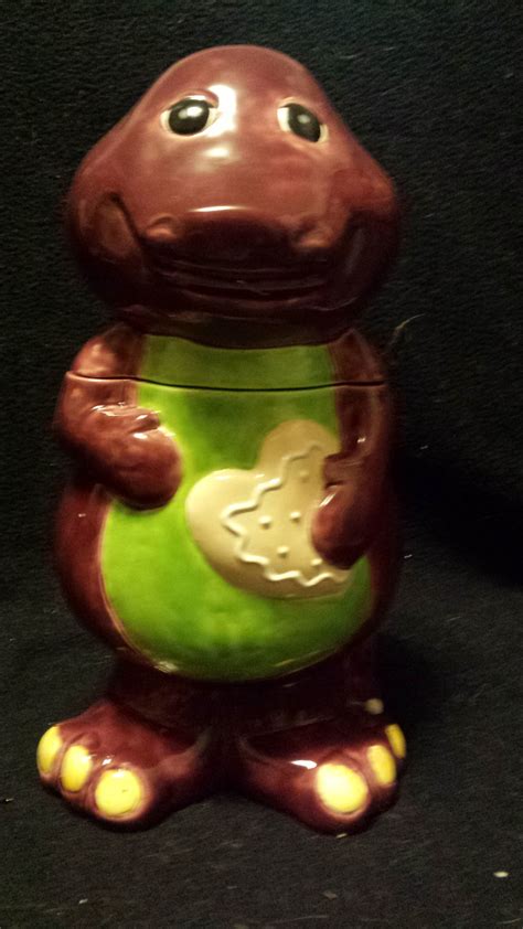 Barney Cookie Jar, Cartoon Dinosaur, Choice of Ceramic Bisque or Food ...