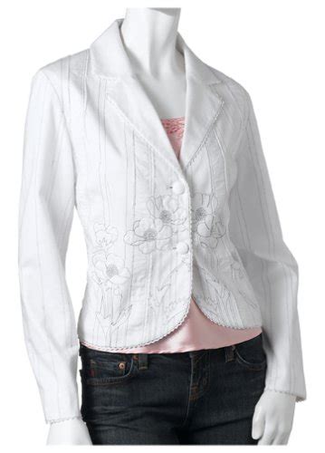 Buy Mac & Jac Women's Embroidered Pique Jacket, White Combo, Size 2 at ...