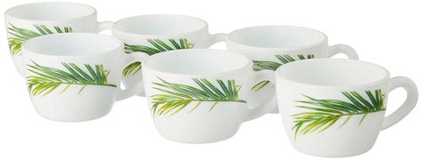 Buy Larah by BOROSIL Crescent Opalware Cup Set of 6 pcs | Tea/Coffee ...