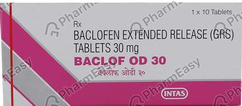 Baclof Od 30 MG Tablet (10): Uses, Side Effects, Price & Dosage | PharmEasy