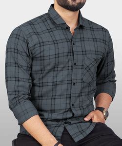 Surhi Men Checkered Casual Grey Shirt - Buy Surhi Men Checkered Casual ...