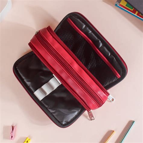 Multipurpose Stationery Bag Red Online - Premium Travel Kit | Nestasia