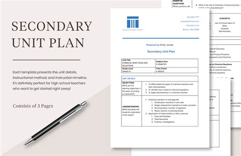 Secondary Unit Plan in Word, Google Docs - Download | Template.net