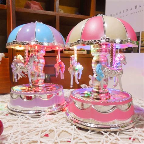 Buy Carousel Music Box for Girls, Musical Carousel Horse Rotating and ...