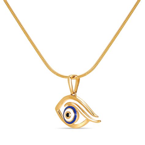 14KT Yellow Gold Minimal Evil Eye Pendant