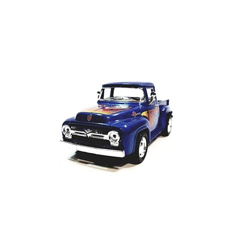 Buy Kinsmart Ford F-100 1956 Navy Blue with Flames Pickup Truck 1/38 ...