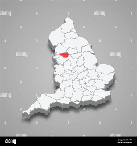 Greater Manchester county location within England 3d isometric map ...