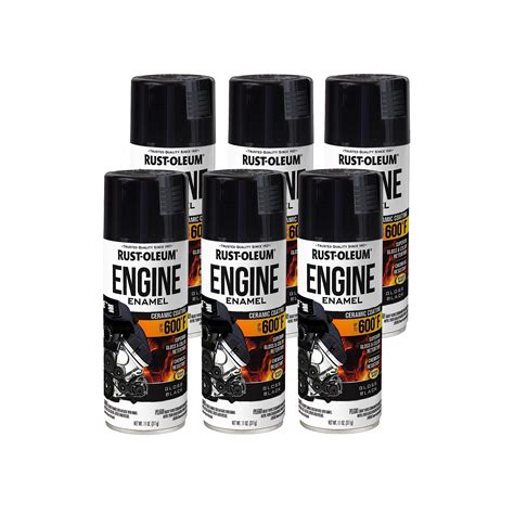 Rust-Oleum 363567-6PK Engine Enamel Spray Paint, 11 oz, Gloss Black, (Pack of 6) - Amazon.com