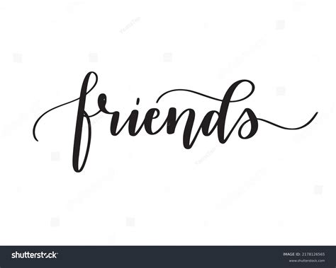 The Word Friends In Cursive