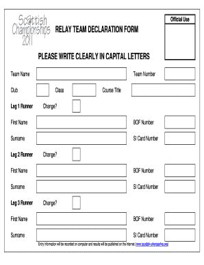 Fillable Online scottish-orienteering Relay team declaration form ...